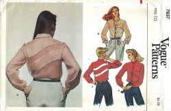 7637 VOGUE LOOSE BUTTON COLLAR BLOUSE, APPLIQUE 80S PATTERN 10